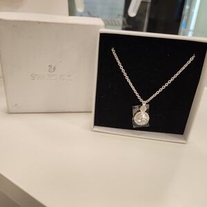 Swarovski Silver Crystal Solitaire Necklace